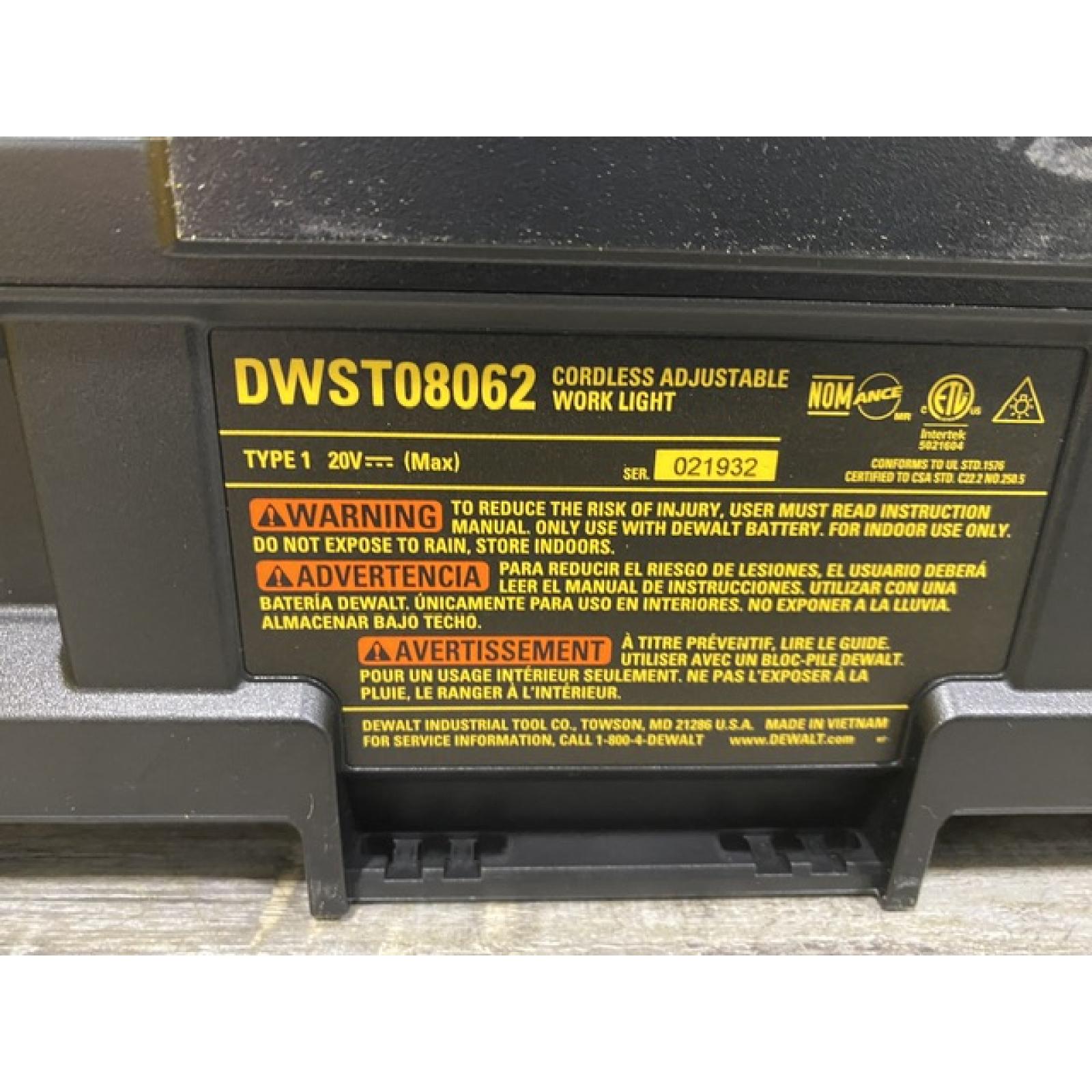 AS-IS DEWALT Tough System 2.0 Flex Volt 20V/60V Cordless LED Adjustable Work Light