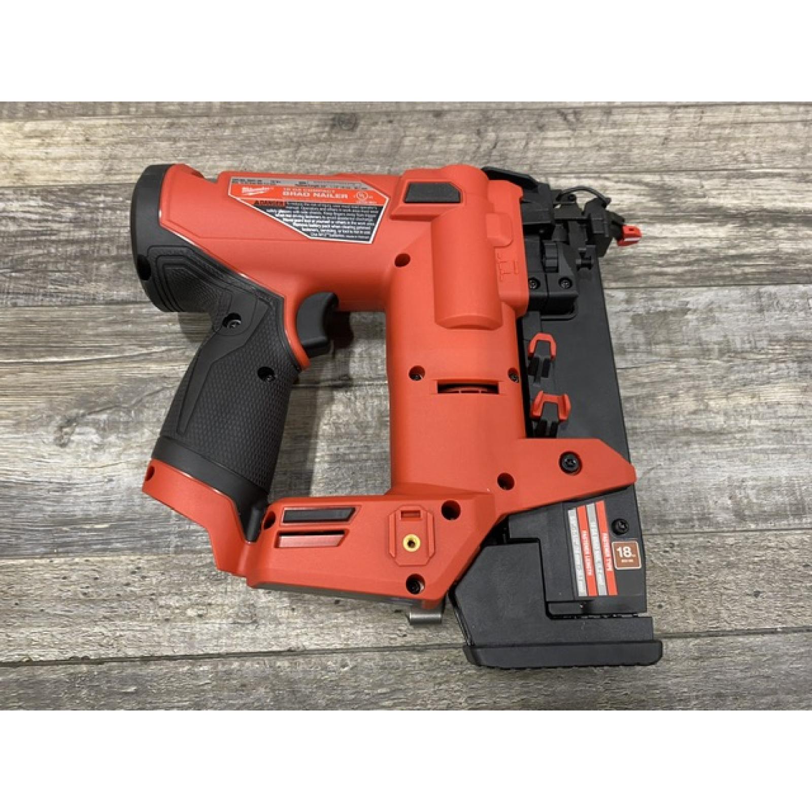 AS-IS Milwaukee FUEL 12-Volt Lithium-Ion Brushless Cordless 18-Gauge 1-1/2 in. Compact Brad Nailer (Tool Only)