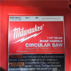 HOUSTON LOCATION - AS-IS Milwaukee 2830-20 Rear Handle Circular Saw M18 FUEL 7-1/4 Cordless Brushless (Tool-Only)