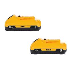 NEW - DEWALT 20V MAX Compact Lithium-Ion 3.0Ah Battery Pack (2 Pack)