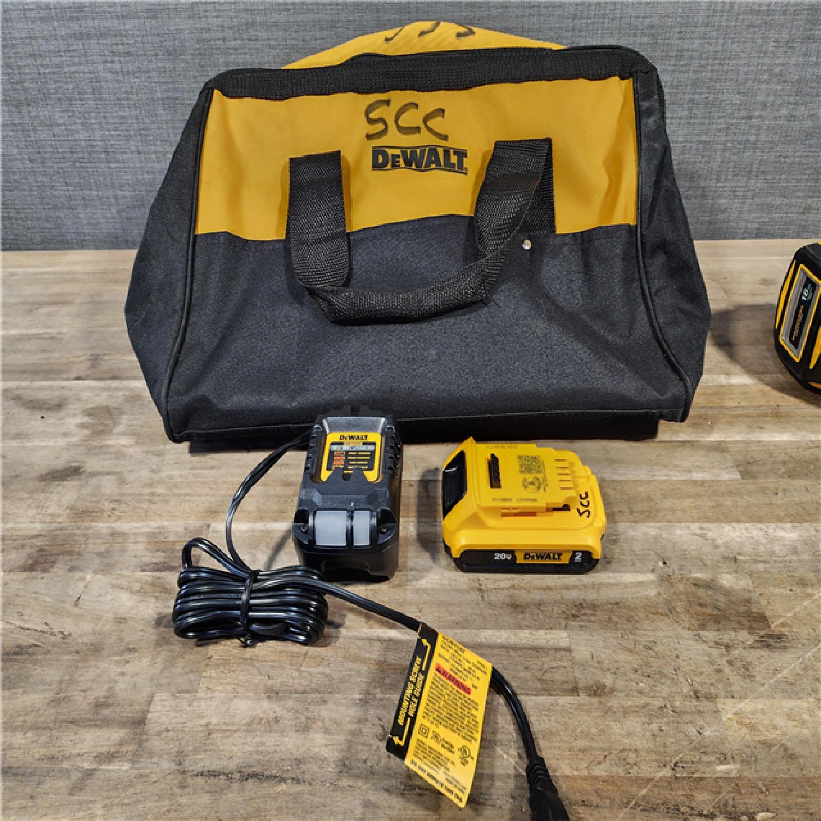 HOUSTON LOCATION - AS-IS DeWalt 20V 16 Gauge Cordless Angled Finish Nailer Kit W/ 2Ah Battery