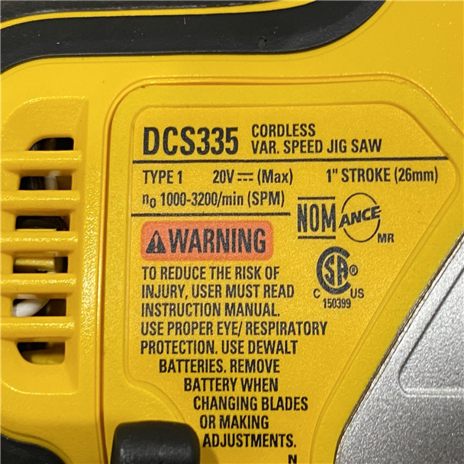 AS-IS DEWALT 20V MAX XR Cordless Barrel Grip Jigsaw (Tool Only)