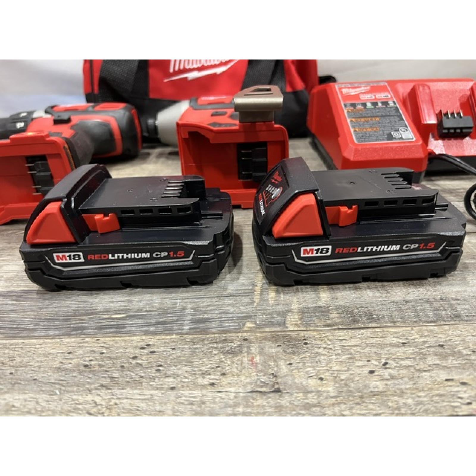 AS-IS Milwaukee 18V Lithium-Ion Cordless Drill Driver/Impact Driver Combo Kit