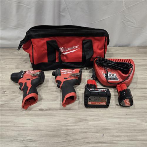 AS-IS Milwaukee 3497-22 12V Hammer Drill and Impact Driver Combo Kit