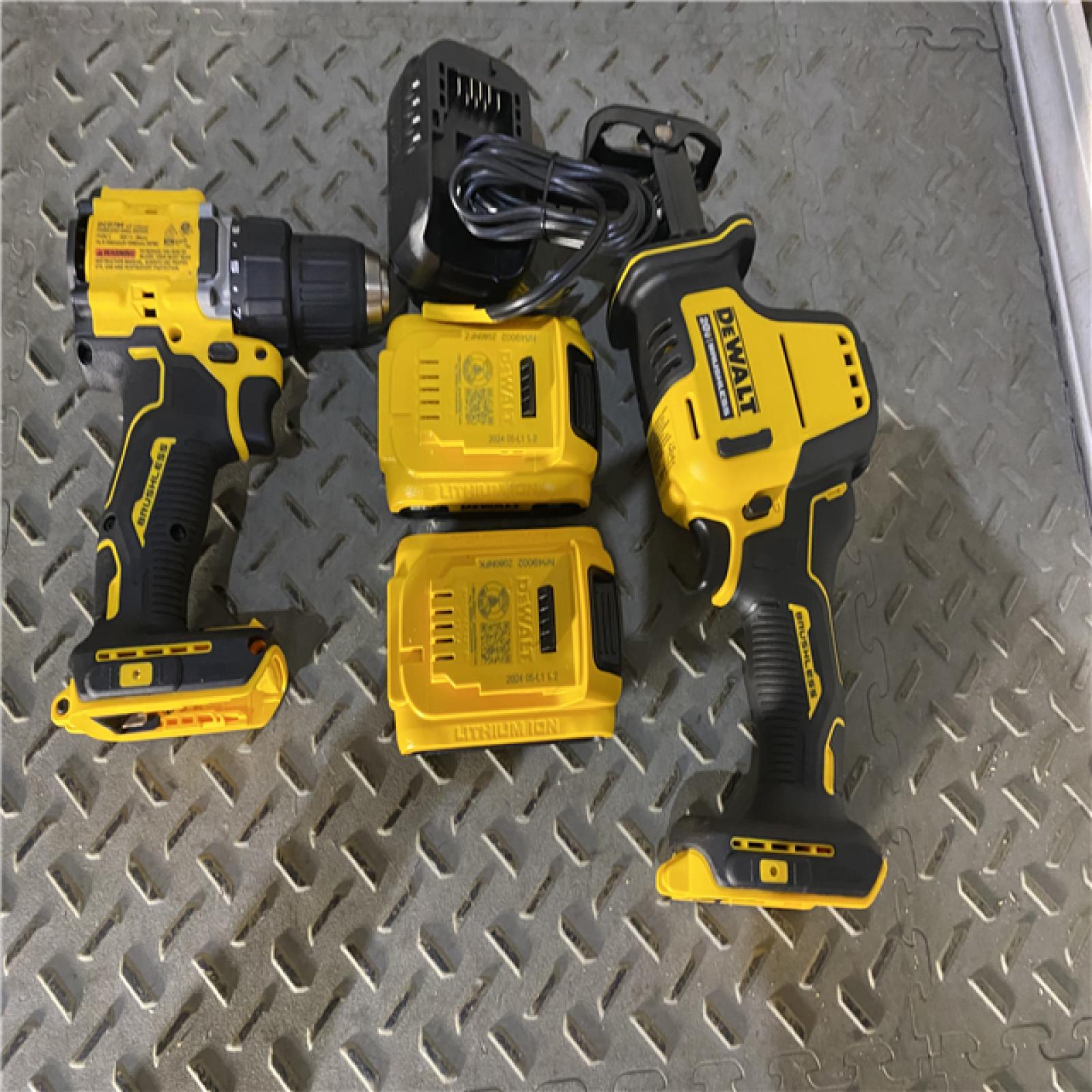 Houston location AS-IS DeWalt DCK208D2 ATOMIC 20V MAX Lithium-Ion Cordless 2-Tool Combo Kit with 2-Batteries  Charger and Bag