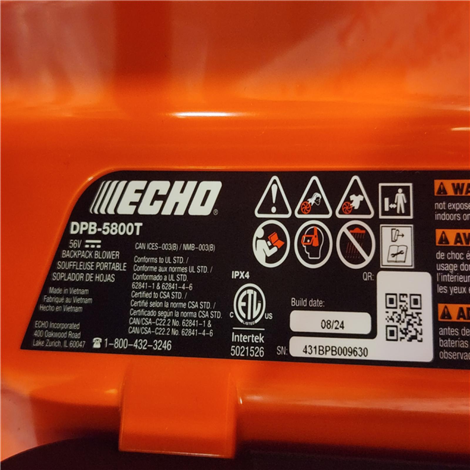 Phoenix NEW ECHO 56V 195 MPH 795 CFM Cordless Battery Backpack Blower w/Tube Throttle and (2) 5.0Ah Batteries and Dual Port Charger