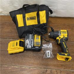 AS-IS DEWALT ATOMIC 20-Volt Lithium-Ion Cordless 1/2 in. Compact Hammer Drill with 3.0Ah Battery, Charger and Bag