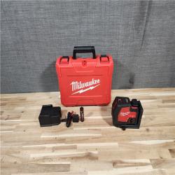 HOUSTON LOCATION - AS-IS Milwaukee Green 100 ft. Cross Line and Plumb Points Rechargeable Laser Level Kit
