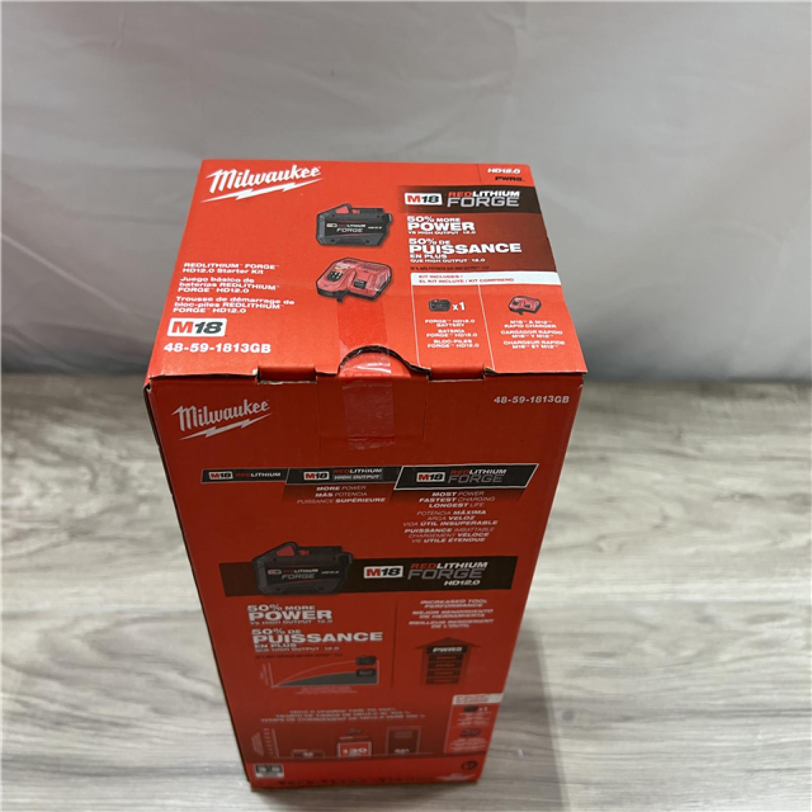 NEW Milwaukee 18-Volt Lithium-Ion REDLITHIUM FORGE Starter Kit with 12. 0Ah Battery and Charger
