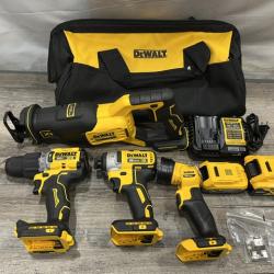 AS-IS Dewalt DCK449E1P1 20V MAX XR Brushless Lithium-Ion 4-Tool Combo Kit with (1) 1.7 Ah and (1) 5 Ah Battery