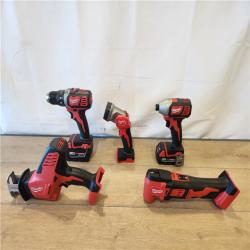 AS-IS- M18 18V Lithium-Ion Cordless Combo Kit (5-Tool) with (2) Batteries  Charger and Tool Bag