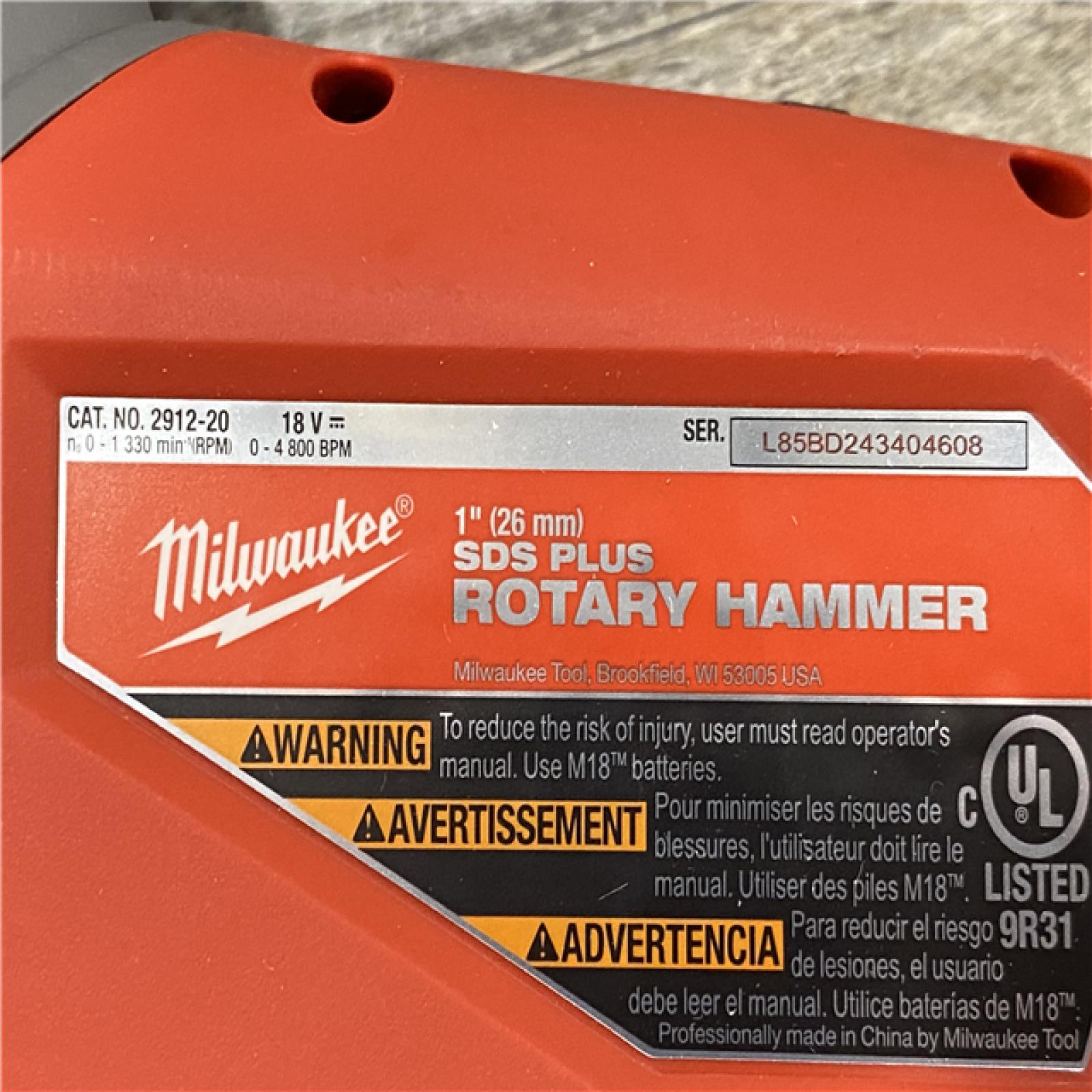 AS-IS Milwaukee FUEL 18V Lithium-Ion Brushless Cordless 1 in. SDS-Plus Rotary Hammer (Tool-Only)