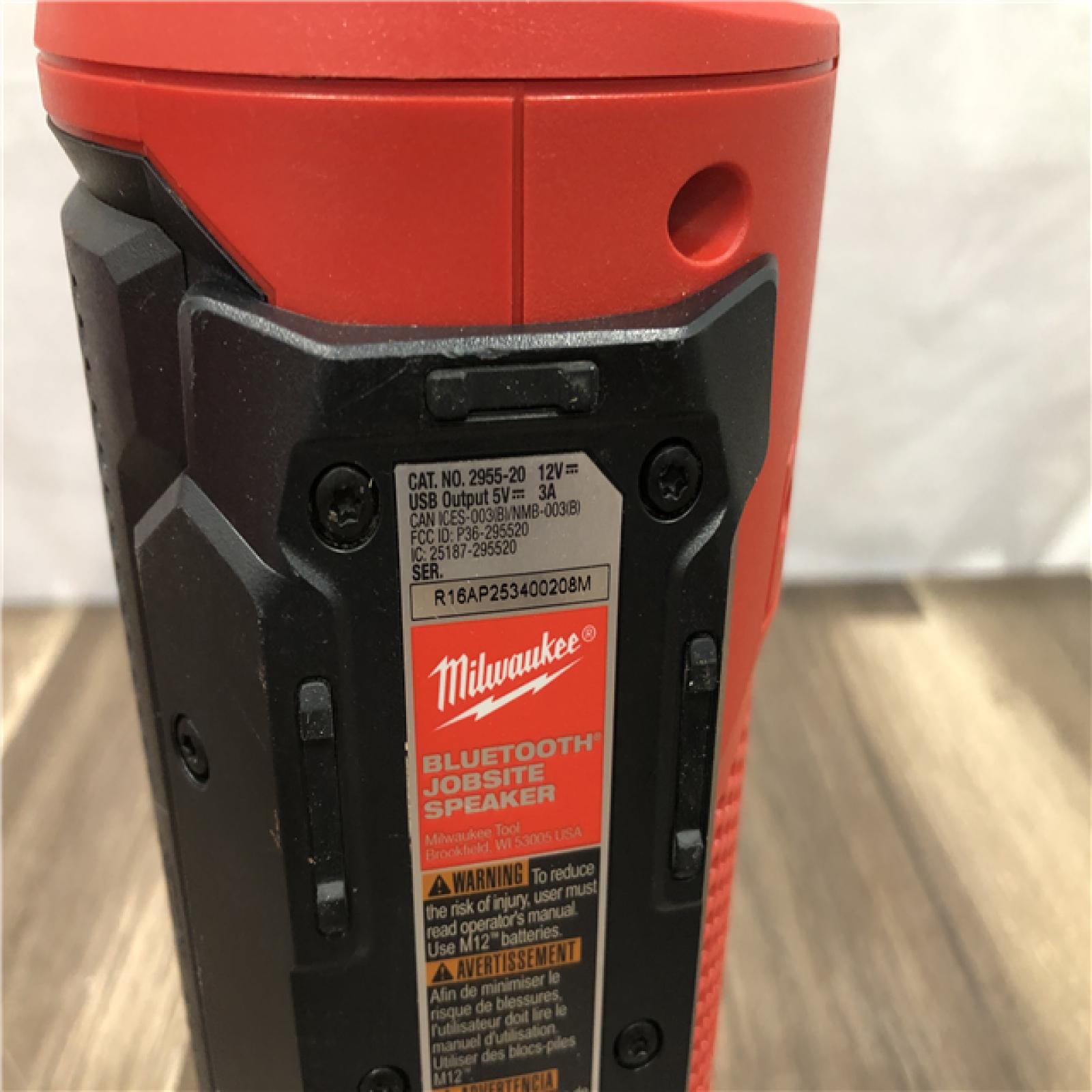 AS-IS Milwaukee 12-Volt Lithium-Ion Cordless Bluetooth Jobsite Speaker with PACKOUT Compatibility