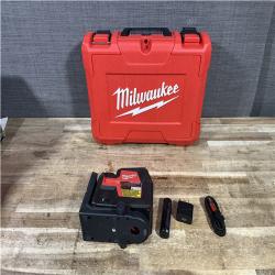 Houston Location AS-IS Milwaukee 100 ft. REDLITHIUM Lithium-Ion USB Green Rechargeable Cross Line Laser Level with Charger