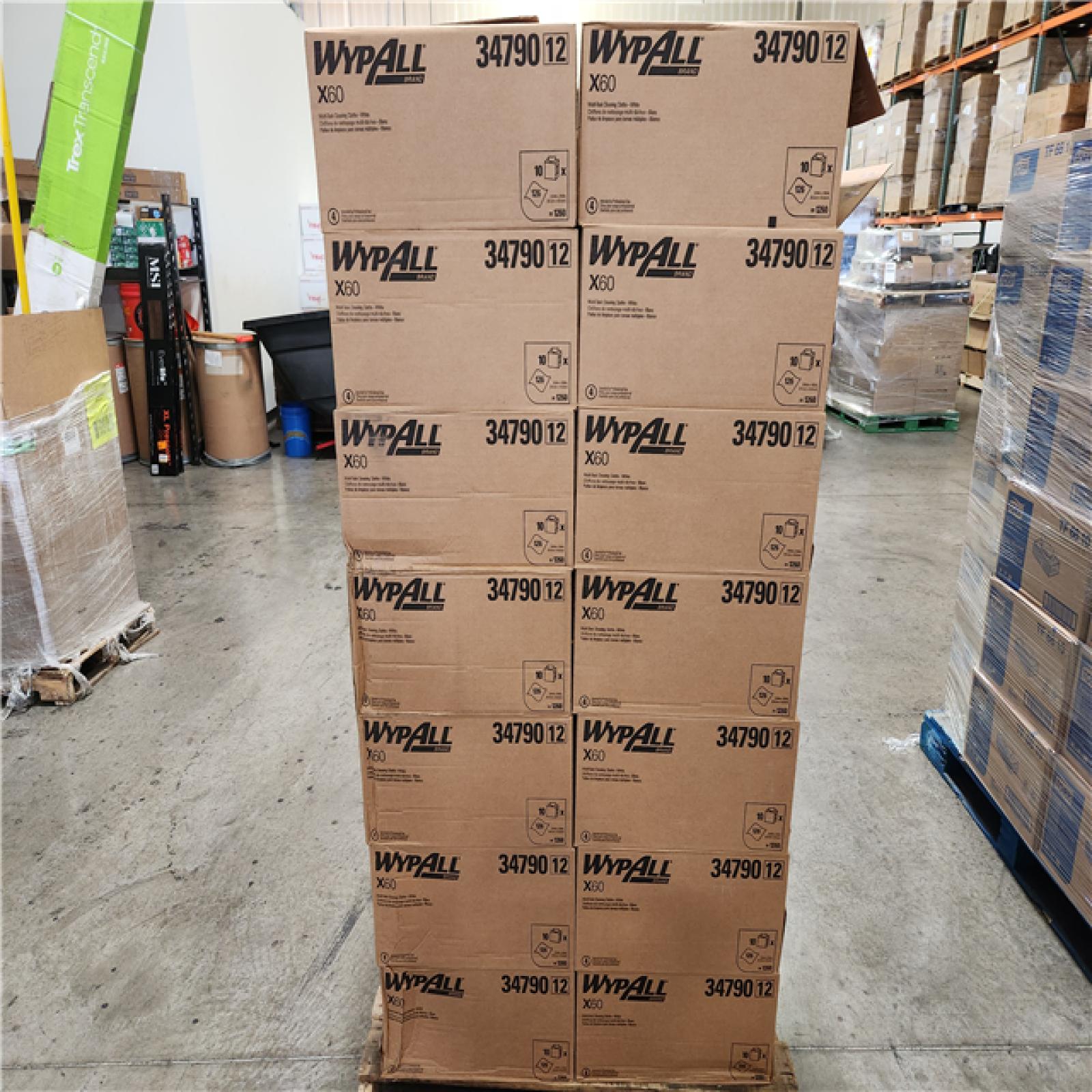 Phoenix Location NEW Kimberly Clark 34790 Wypall X60 Absorbent Cloths, White, 10/Boxes Pallet (28-Cases)