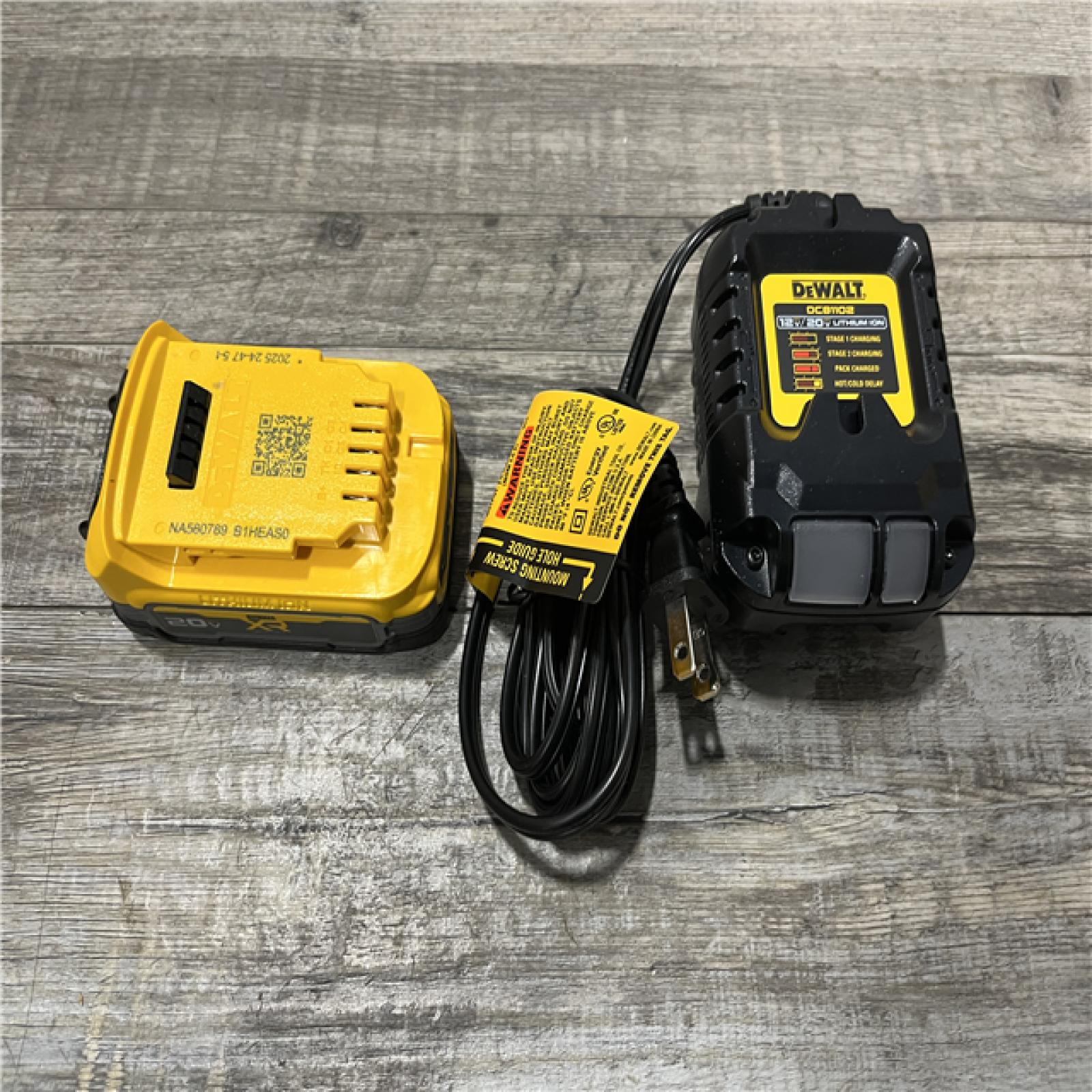 AS-IS DEWALT 20V MAX XR POWERSTACK Lithium-Ion Battery Starter Kit with 1.7Ah Battery and Charger