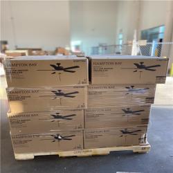 DALLAS LOCATION - Hampton Bay Rothley II 52 in. Indoor LED Matte Black Ceiling Fan with Light Kit (24 UNITS)