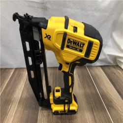 AS-IS DEWALT 20V MAX XR 16-Gauge Electric Cordless Angled Finishing Nailer Kit