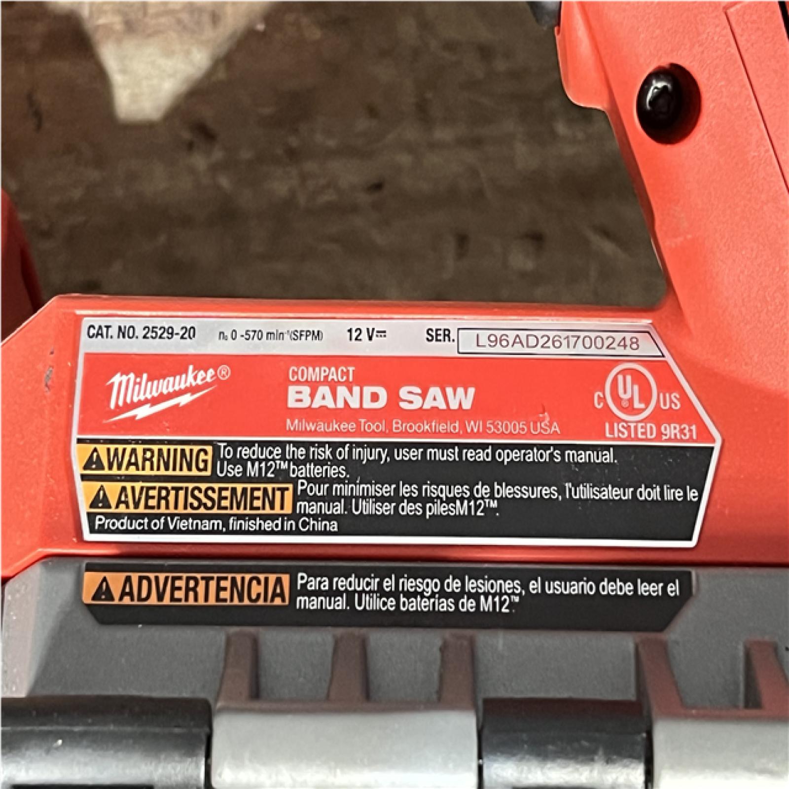 Houston Location AS-IS Milwaukee FUEL 12V Lithium-Ion Cordless Compact Band Saw (Tool-Only)