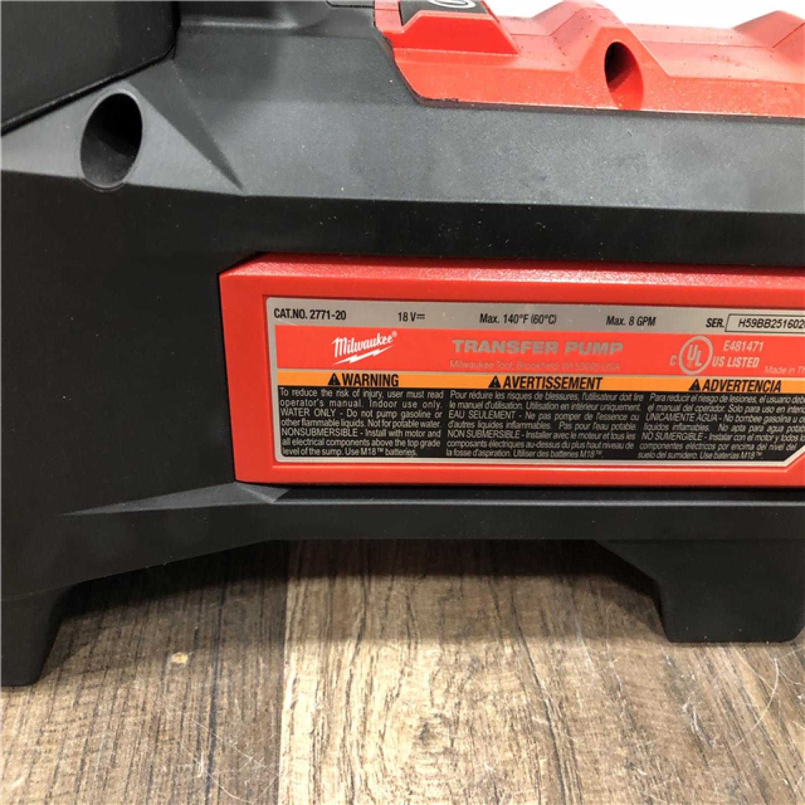 AS-IS Milwaukee 18-Volt 1/4 HP Lithium-Ion Cordless Transfer Pump (Tool Only)