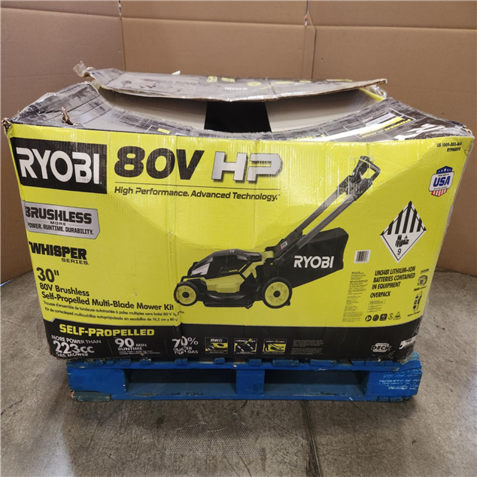 Phoenix RYOBI 80V HP Brushless Battery Cordless Electric 30 in. Multi-Blade Lawn Mower with Battery and Charger