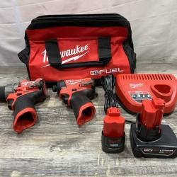 AS-IS Milwaukee FUEL 12-Volt Lithium-Ion Brushless Cordless Hammer Drill and Impact Driver Combo Kit