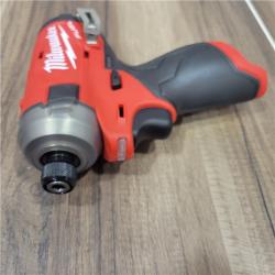 AS-IS M12 Milwaukee FUEL SURGE 12V Lithium-Ion Brushless Cordless 1/4 in. Hex Impact Driver Compact Kit W/Two 2.0Ah Batteries, Bag
