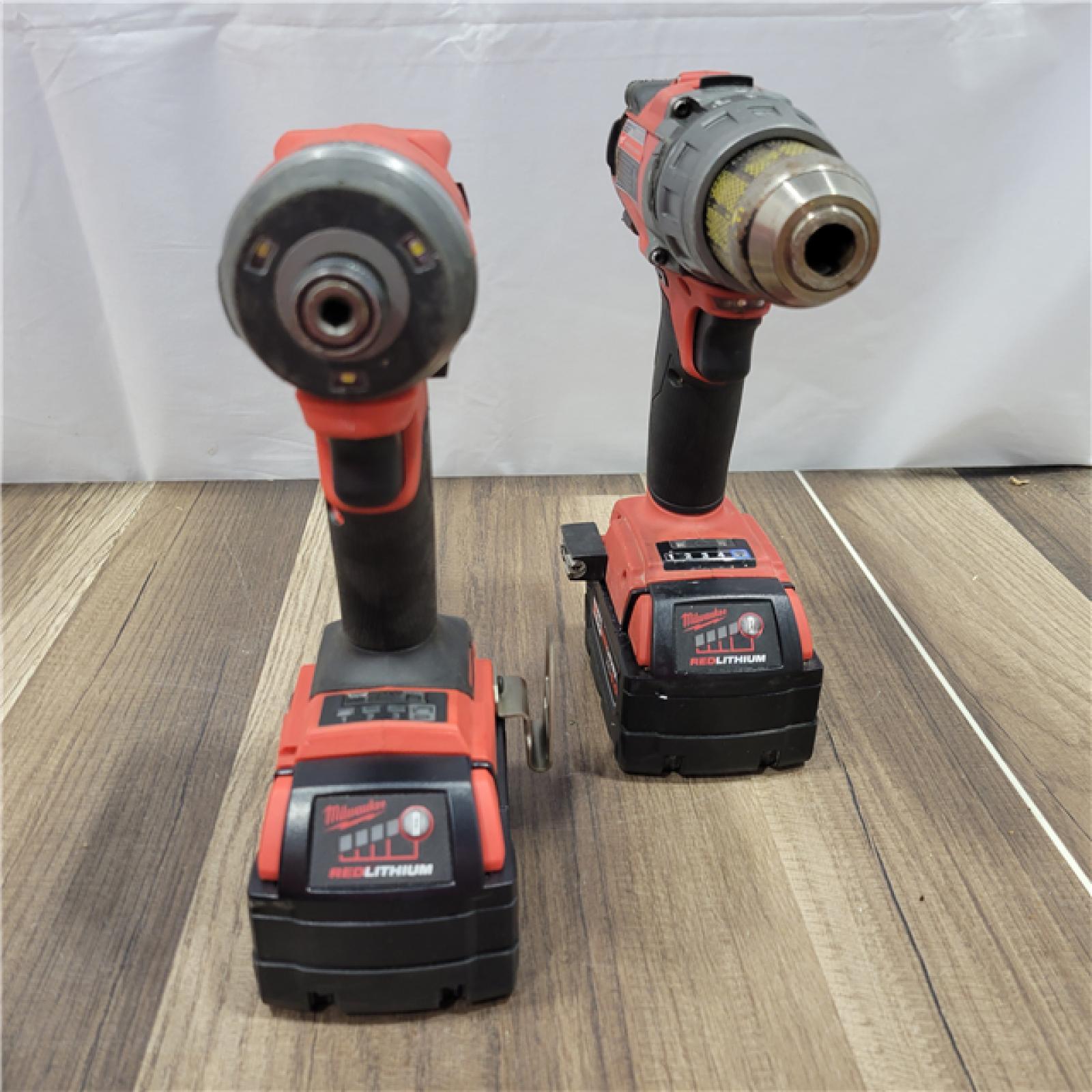 AS-IS Milwaukee M18 FUEL 18V Lithium-Ion Brushless Cordless Hammer Drill and Impact Driver Combo Kit (2-Tool) with 2 Batteries