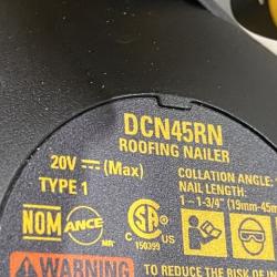 AS-IS DEWALT 20V MAX Lithium-Ion 15-Degree Electric Cordless Roofing Nailer Kit