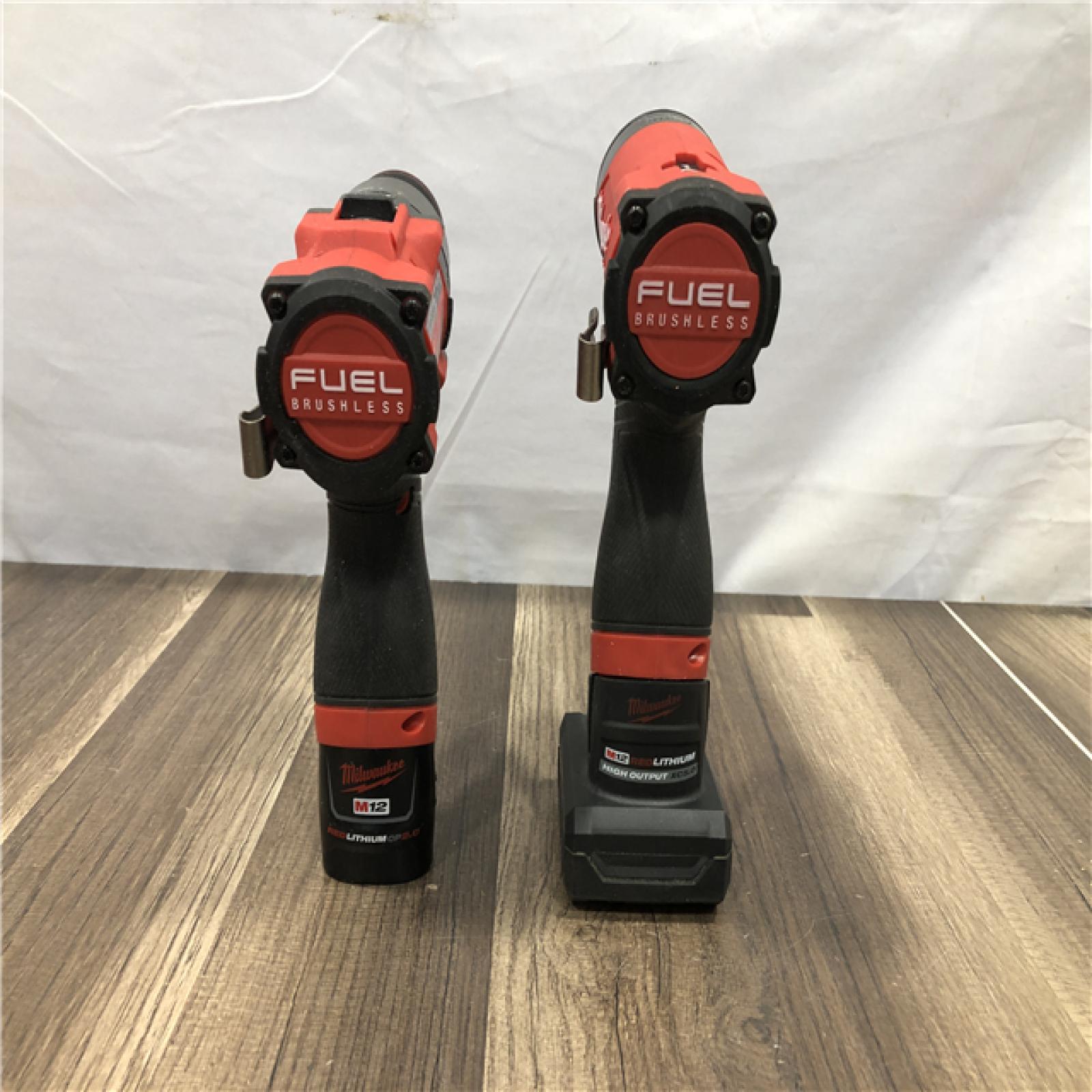 AS-IS Milwaukee FUEL 12-Volt Lithium-Ion Brushless Cordless Hammer Drill and Impact Driver Combo Kit