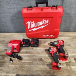 HOUSTON LOCATION - AS-IS (APPEARS LIKE NEW) MILWAUKEE FUEL 18V Lithium-Ion Brushless Cordless Hammer Drill and Impact Driver Combo Kit (2-Tool) with 2 Batteries