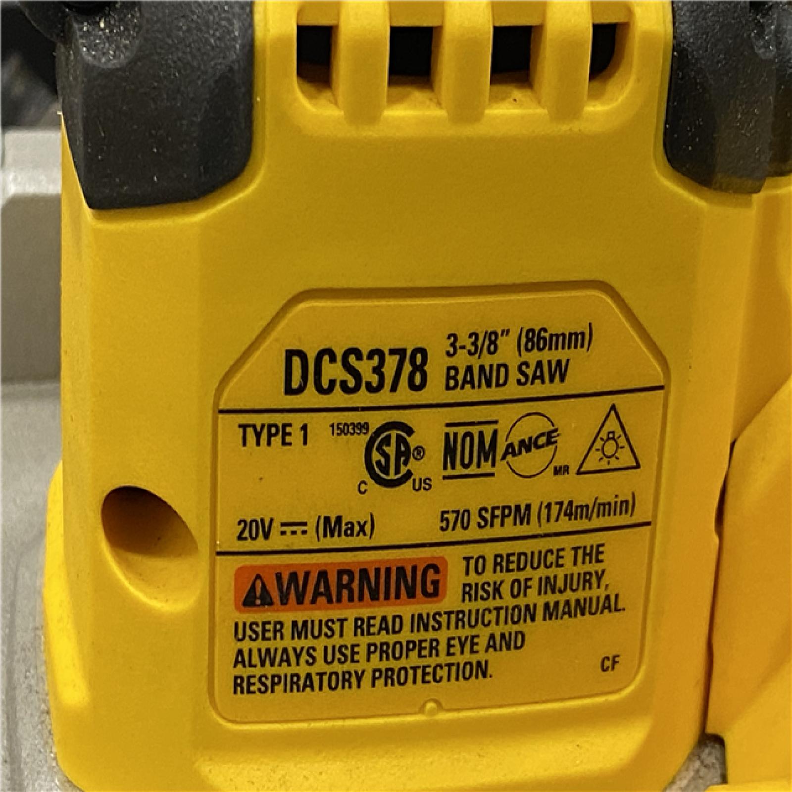 AS-IS DEWALT 20-Volt MAX 3-3/8 in. Cordless Brushless Bandsaw (Tool-Only)