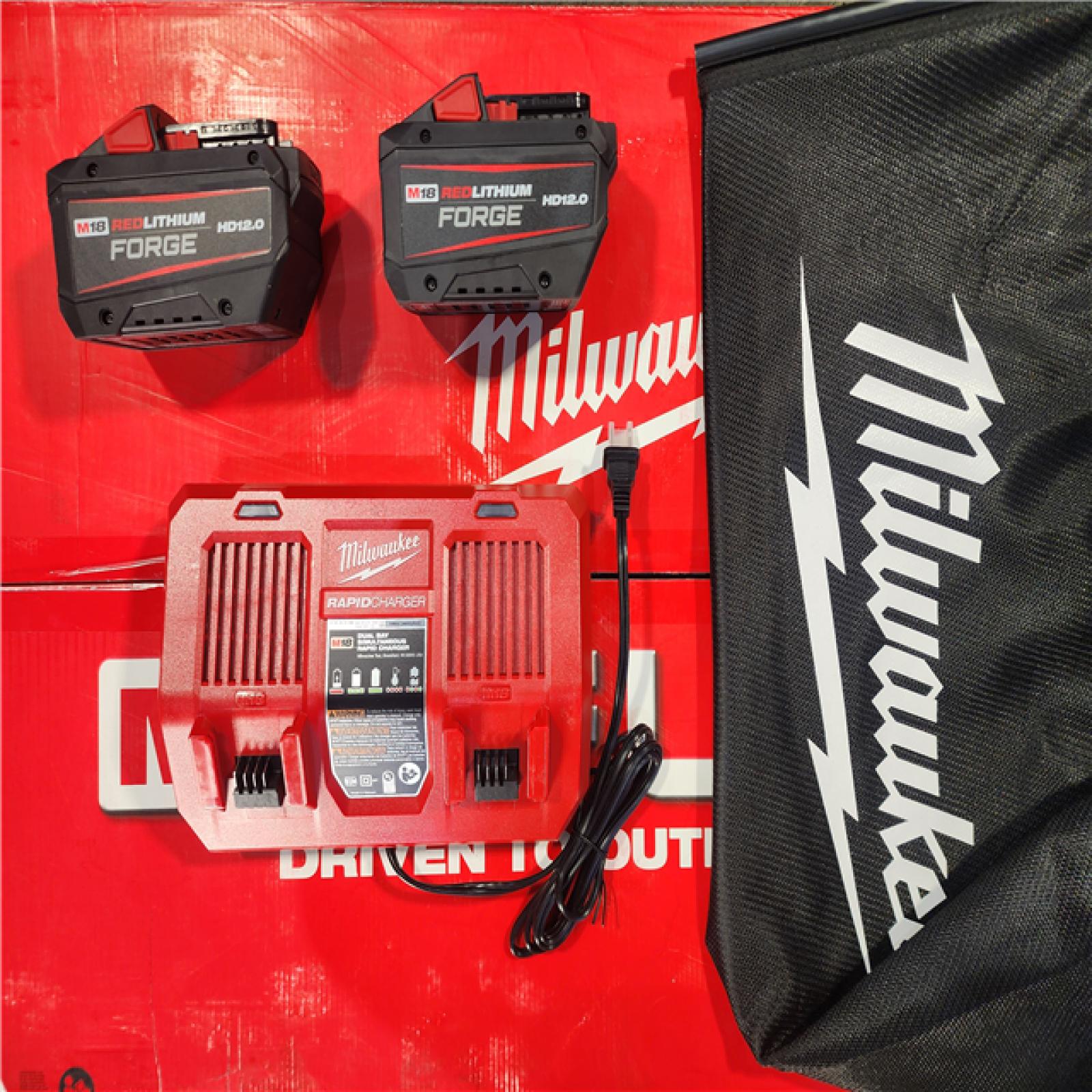 HOUSTON LOCATION - AS-IS (APPEARS LIKE NEW) M18 FUEL Brushless Cordless 21 in. Walk Behind Dual Battery Self-Propelled Mower W/(2) 12.0Ah Battery and Rapid Charger