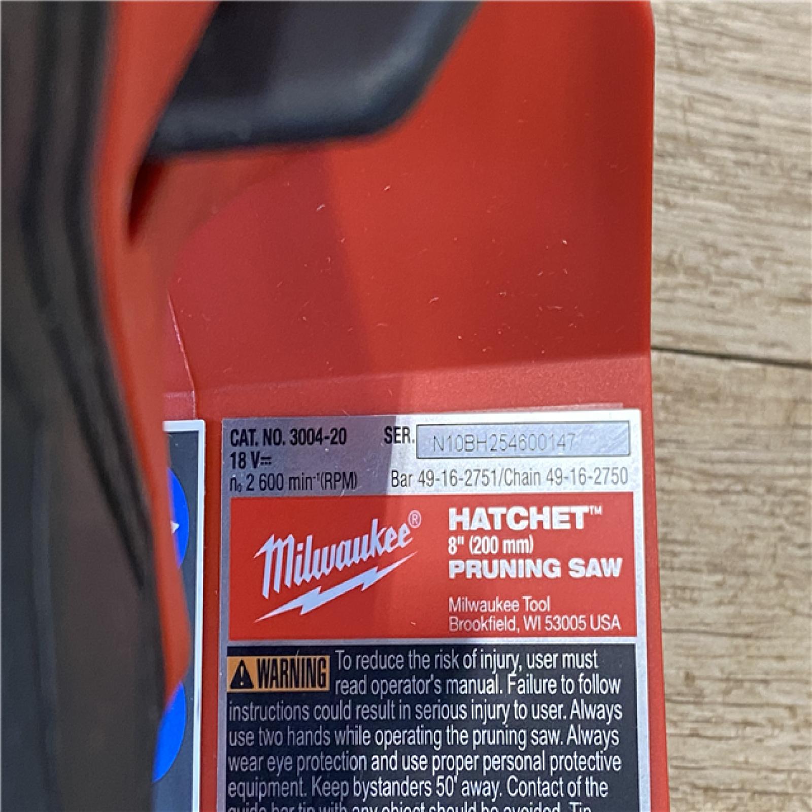 AS-IS Milwaukee FUEL 18V Lithium-Ion Brushless Cordless 8 in. HATCHET Pruning Saw (Tool-Only)