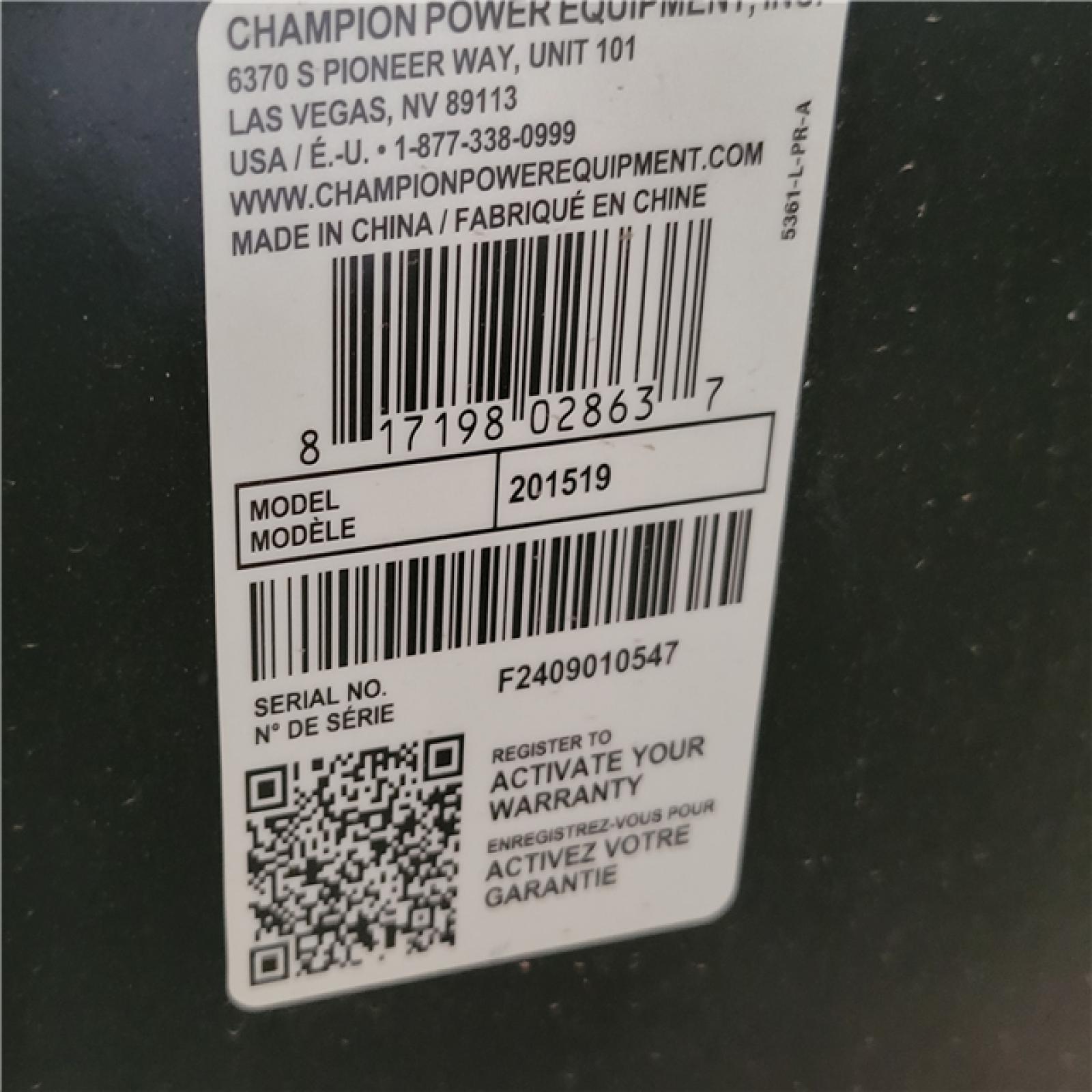 CALIFORNIA AS-IS CHAMPION Power EQUIPMENT 37 Ton Wood Splitter