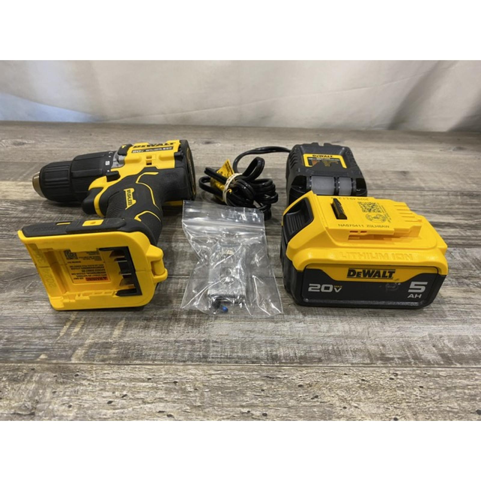 AS-IS DEWALT ATOMIC 20V Lithium-Ion Cordless 1/2 in. Hammer Drill Kit