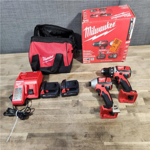 HOUSTON - LOCATION - AS-IS Milwaukee 18V Cordless Brushed 2 Tool Drill/Driver and Impact Driver Kit