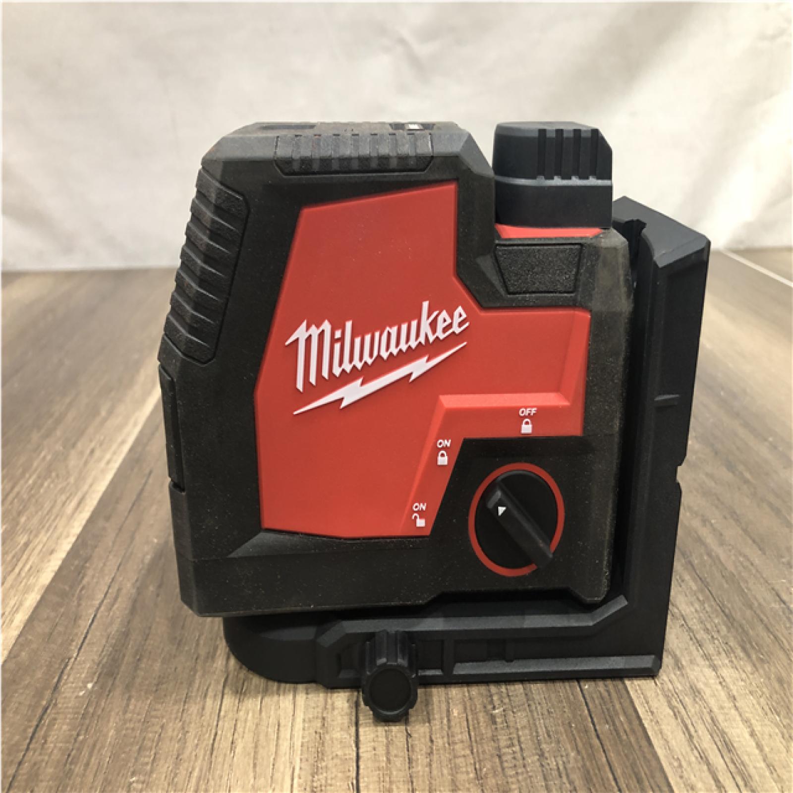 AS-IS Milwaukee Green 100 ft. Cross Line and Plumb Points Rechargeable Laser Level with REDLITHIUM Lithium-Ion