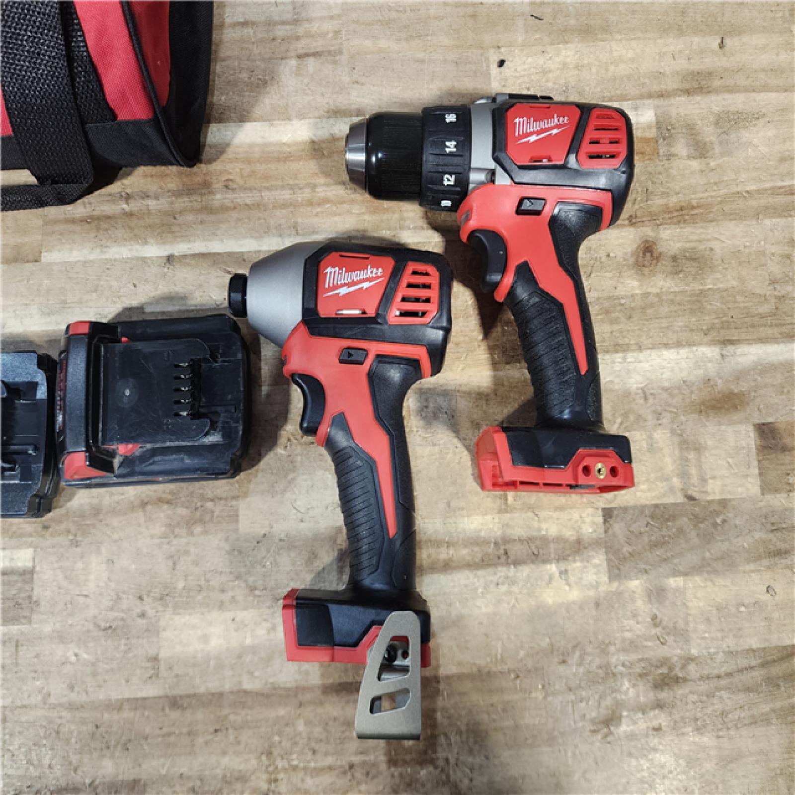 HOUSTON LOCATION - AS - IS Milwaukee 18V Lithium-Ion Cordless Drill Driver/Impact Driver Combo Kit