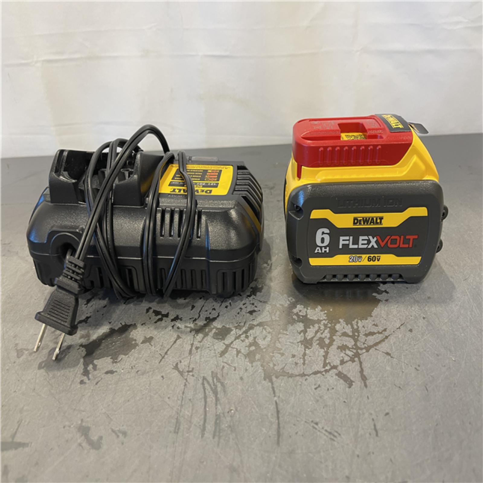 AS-IS - DEWALT FLEXVOLT 20V/60V MAX Lithium-Ion 6.0Ah Battery Pack with 6 Amp Output Charger