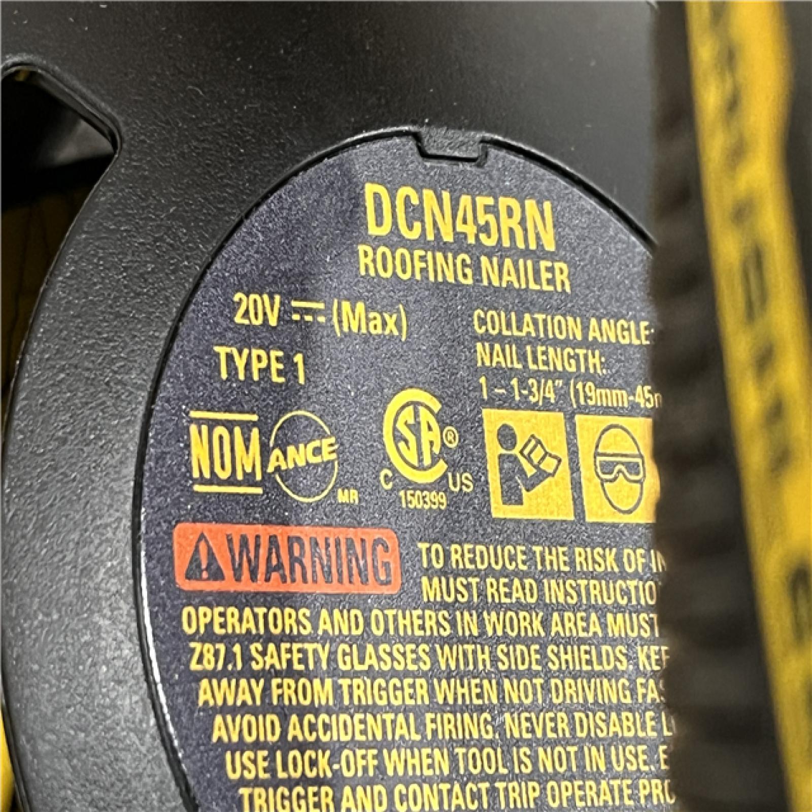 AS-IS DEWALT 20V MAX 15-Degree Electric Cordless Roofing Nailer (Tool Only)