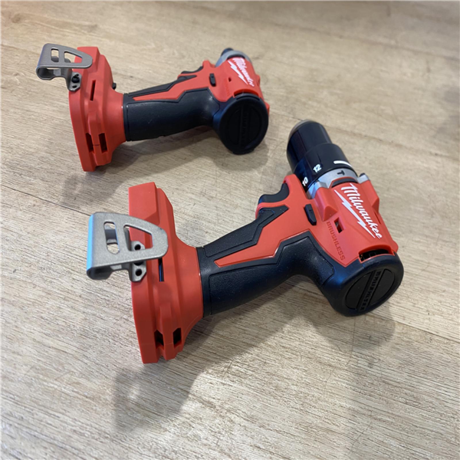 AS-IS Milwaukee 18-Volt Lithium-Ion Brushless Cordless Compact Hammer Drill/Impact Combo Kit