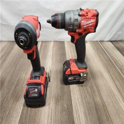 AS-IS MILWAUKEE FUEL 18V Lithium-Ion Brushless Cordless Hammer Drill and Impact Driver Combo Kit (2-Tool) with 2 Batteries