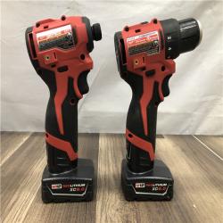 AS-IS Milwaukee 12-Volt Lithium-Ion Brushless Cordless Subcompact Drill and Impact Driver Combo Kit