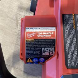AS-IS Milwaukee FUEL 14 in. 18V Lithium-Ion Brushless Cordless Battery Top Handle Chainsaw (Tool Only)
