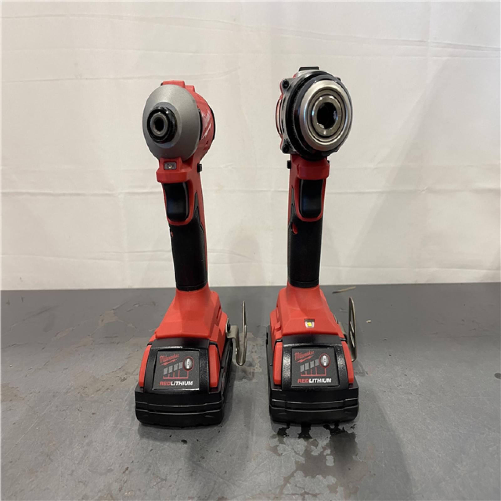 AS-IS - Milwaukee M18 18V Lithium-Ion Brushless Cordless Compact Drill/Impact Combo Kit