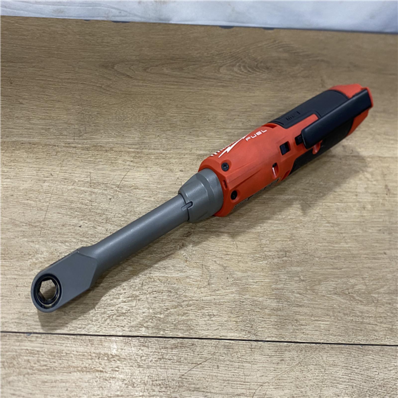 AS-IS Milwaukee FUEL INSIDER 12V Lithium-Ion Brushless Cordless 1/4 in. - 3/8 in. Extended Reach Box Ratchet (Tool-Only)