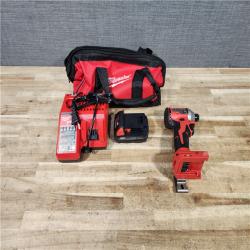 HOUSTON LOCATION - AS - IS Milwaukee 18-Volt Lithium-Ion Compact Brushless Cordless 1/4 in. Impact Driver Kit