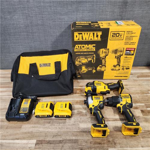 HOUSTON LOCATION - AS-IS DEWALT ATOMIC 20-Volt Lithium-Ion Cordless Brushless (3-Tool) Combo Kit
