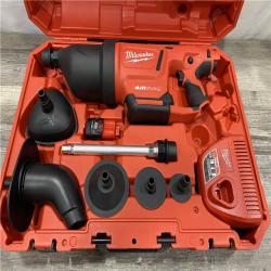 AS-IS Milwaukee 12-Volt Lithium-Ion Cordless Drain Cleaning Airsnake Air Gun Kit